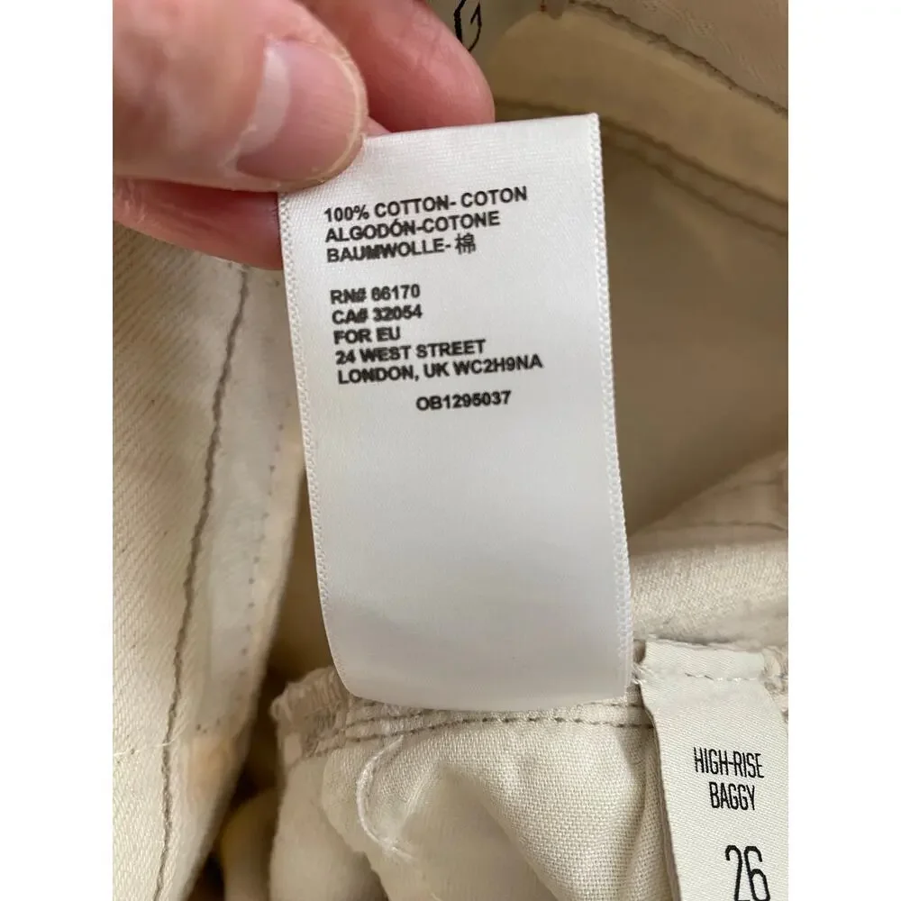 Urban Outfitters BDG Women's Size 26 Cream Distressed High Rise Baggy Jeans * - Picture 10 of 10